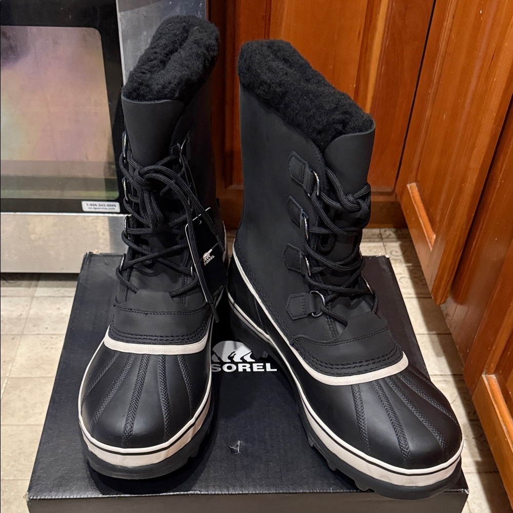 Sorel “CARIBOU” WP Men’s Insulated Waterproof Snow Boot [Black/Stone] - 13